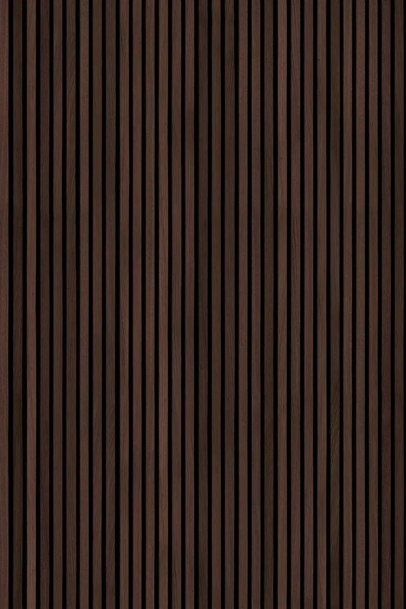 Panneau tasseaux bois foncé effet noyer